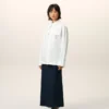 Camisas ajustadas de algodón blanco con cuello de punta Camisas ajustadas de algodón blanco con cuello de punta