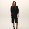 Camisas ajustadas de cuello afilado en mezcla de seda negra Camisas ajustadas de cuello afilado en mezcla de seda negra