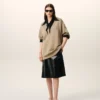 Camisas ajustadas de cuello afilado en mezcla de seda negra Camisas ajustadas de cuello afilado en mezcla de seda negra