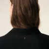 Camisas ajustadas de cuello afilado en mezcla de seda negra Camisas ajustadas de cuello afilado en mezcla de seda negra