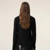 Camisas ajustadas de cuello afilado en mezcla de seda negra Camisas ajustadas de cuello afilado en mezcla de seda negra