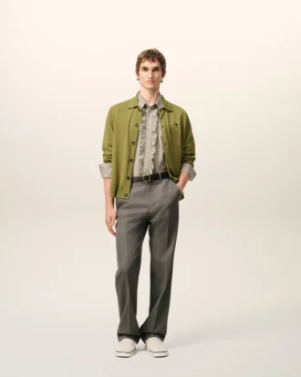 Camisas ajustadas de manga larga con volantes de algodón beige