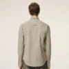 Camisas ajustadas de manga larga con volantes de algodón beige Camisas ajustadas de manga larga con volantes de algodón beige