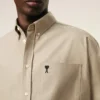 Camisas Ami de Coeur de algodón beige con corte recto y bordado Camisas Ami de Coeur de algodón beige con corte recto y bordado