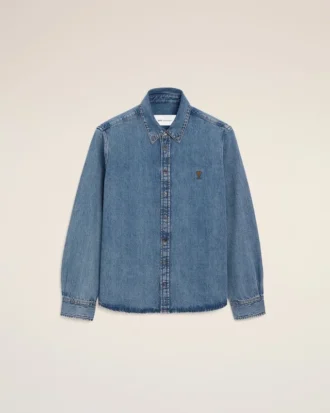 Camisas Ami de Coeur de algodón vaquero azul