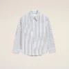 Camisas anchas Ami de Coeur de algodón a rayas blancas Camisas anchas Ami de Coeur de algodón a rayas blancas