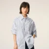 Camisas anchas Ami de Coeur de algodón a rayas blancas Camisas anchas Ami de Coeur de algodón a rayas blancas
