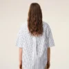 Camisas anchas de manga corta Ami de Coeur de algodón a rayas blancas Camisas anchas de manga corta Ami de Coeur de algodón a rayas blancas