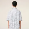 Camisas anchas de manga corta Ami de Coeur de algodón a rayas blancas Camisas anchas de manga corta Ami de Coeur de algodón a rayas blancas