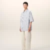 Camisas anchas de manga corta Ami de Coeur de algodón a rayas blancas Camisas anchas de manga corta Ami de Coeur de algodón a rayas blancas