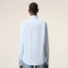 Camisas clásicas de manga larga de algodón azul con cuello abotonado y bordado «ADC» Camisas clásicas de manga larga de algodón azul con cuello abotonado y bordado «ADC»