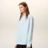 Camisas clásicas de manga larga de algodón azul con cuello abotonado y bordado «ADC» Camisas clásicas de manga larga de algodón azul con cuello abotonado y bordado «ADC»