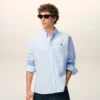 Camisas clásicas de manga larga de algodón azul con cuello abotonado y bordado «ADC» Camisas clásicas de manga larga de algodón azul con cuello abotonado y bordado «ADC»