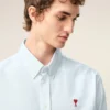Camisas clásicas de manga larga de algodón azul con cuello abotonado y bordado «ADC» Camisas clásicas de manga larga de algodón azul con cuello abotonado y bordado «ADC»