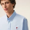 Camisas clásicas de manga larga de algodón azul con cuello abotonado y bordado «ADC» Camisas clásicas de manga larga de algodón azul con cuello abotonado y bordado «ADC»