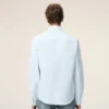 Camisas clásicas de manga larga de algodón azul con cuello abotonado y bordado «ADC» Camisas clásicas de manga larga de algodón azul con cuello abotonado y bordado «ADC»