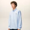 Camisas clásicas de manga larga de algodón azul con cuello abotonado y bordado «ADC» Camisas clásicas de manga larga de algodón azul con cuello abotonado y bordado «ADC»