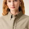 Camisas cortas de algodón beige con Ami de Coeur en relieve Camisas cortas de algodón beige con Ami de Coeur en relieve