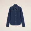 Camisas de algodón azul con cuello de punta Camisas de algodón azul con cuello de punta