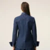 Camisas de algodón azul con cuello de punta Camisas de algodón azul con cuello de punta
