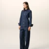 Camisas de algodón azul con cuello de punta Camisas de algodón azul con cuello de punta