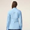 Camisas entalladas de algodón azul con cuello puntiagudo