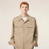 Camisas saharianas de algodón beige Camisas saharianas de algodón beige