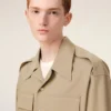Camisas saharianas de algodón beige Camisas saharianas de algodón beige