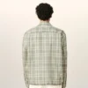 Camisas verdes de algodón a cuadros de corte recto Camisas verdes de algodón a cuadros de corte recto