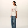 Camiseta blanca de algodón Ami Paris con estampado Heritage Camiseta blanca de algodón Ami Paris con estampado Heritage