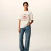 Camiseta blanca de algodón Ami Paris con estampado Heritage Camiseta blanca de algodón Ami Paris con estampado Heritage