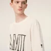 Camiseta blanca de algodón con estampado Ami Paris Camiseta blanca de algodón con estampado Ami Paris