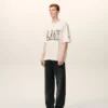 Camiseta blanca de algodón con estampado Ami Paris Camiseta blanca de algodón con estampado Ami Paris