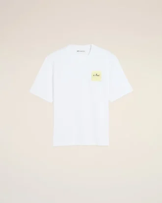 Camiseta blanca de algodón con post-it «Je T’aime» Camiseta blanca de algodón con post-it «Je T’aime»