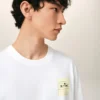 Camiseta blanca de algodón con post-it «Je T’aime»