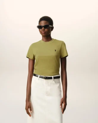 Camiseta corta Ami de Coeur de algodón verde
