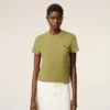 Camiseta corta Ami de Coeur de algodón verde Camiseta corta Ami de Coeur de algodón verde