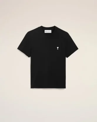 Camiseta corta de algodón negro «Ami de Coeur T-Shirt»