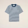Camiseta de algodón azul de corte recto estilo marinero Ami de Coeur T-Shirt
