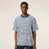 Camiseta de algodón azul de corte recto estilo marinero Ami de Coeur T-Shirt