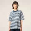 Camiseta de algodón azul de corte recto estilo marinero Ami de Coeur T-Shirt