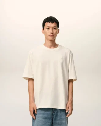 Camiseta de algodón blanco Ami de Coeur con relieve Camiseta de algodón blanco Ami de Coeur con relieve