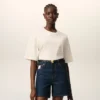 Camiseta de algodón blanco Ami de Coeur con relieve Camiseta de algodón blanco Ami de Coeur con relieve