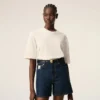 Camiseta de algodón blanco Ami de Coeur con relieve Camiseta de algodón blanco Ami de Coeur con relieve