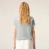 Camiseta de algodón gris Ami Paris con parche de punto Camiseta de algodón gris Ami Paris con parche de punto
