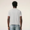 Camiseta de algodón gris Ami Paris con parche de punto Camiseta de algodón gris Ami Paris con parche de punto