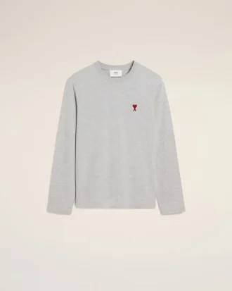Camiseta de manga larga Ami de Coeur de algodón gris