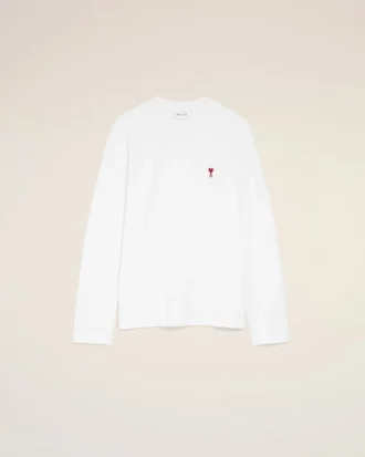 Camiseta de manga larga Red Ami de Coeur de algodón blanco