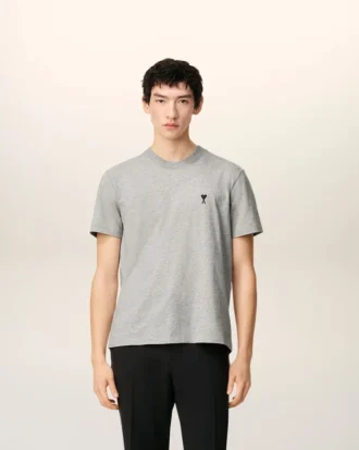 Camiseta gris de algodón con contraste ADC