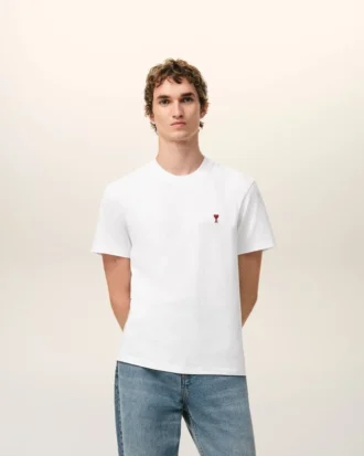 Camiseta Red Ami de Coeur de algodón blanco y rojo